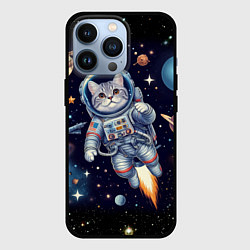 Чехол iPhone 13 Pro Крутой котик в открытом космосе - нейросеть