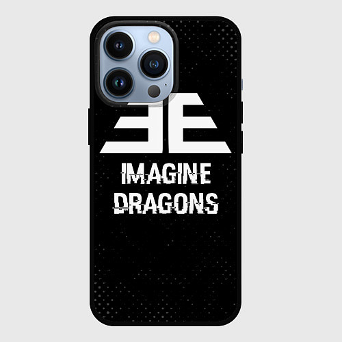 Чехол iPhone 13 Pro Imagine Dragons glitch на темном фоне / 3D-Черный – фото 1