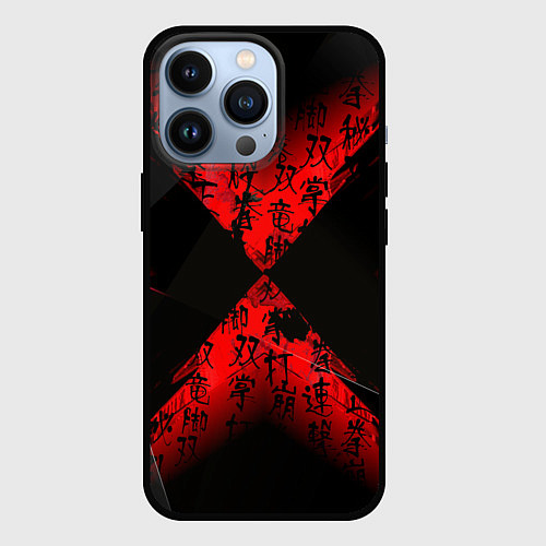 Чехол iPhone 13 Pro Иероглифы и текстуры / 3D-Черный – фото 1