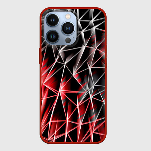 Чехол iPhone 13 Pro Текстуры сетка / 3D-Красный – фото 1