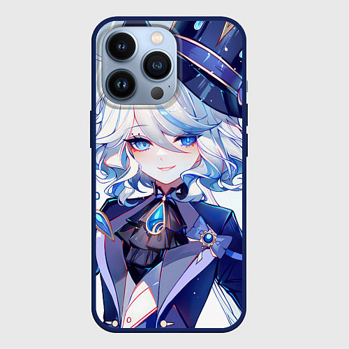 Чехол iPhone 13 Pro Genshin Impact Фурина / 3D-Тёмно-синий – фото 1