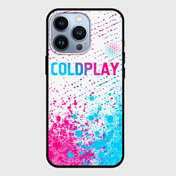 Чехол для iPhone 13 Pro Coldplay neon gradient style посередине, цвет: 3D-черный