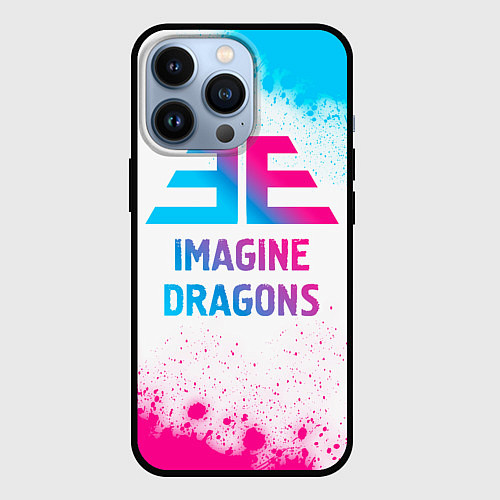 Чехол iPhone 13 Pro Imagine Dragons neon gradient style / 3D-Черный – фото 1