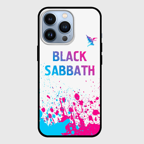 Чехол iPhone 13 Pro Black Sabbath neon gradient style посередине / 3D-Черный – фото 1