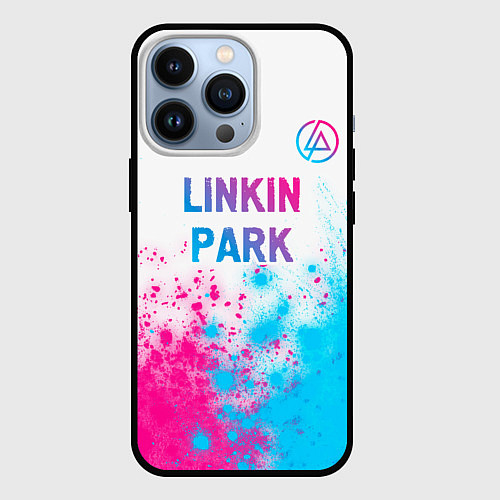 Чехол iPhone 13 Pro Linkin Park neon gradient style посередине / 3D-Черный – фото 1