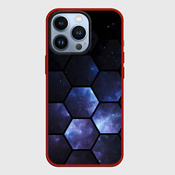 Чехол для iPhone 13 Pro Космические соты - геометрия, цвет: 3D-красный
