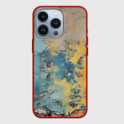 Чехол для iPhone 13 Pro Гранжевая стена с краской, цвет: 3D-красный
