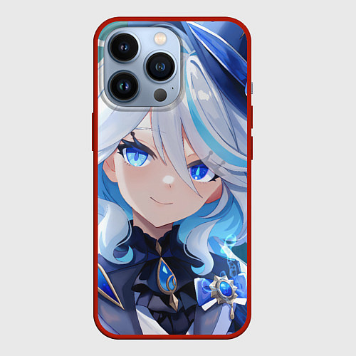 Чехол iPhone 13 Pro Genshin Impact Furina Smile / 3D-Красный – фото 1