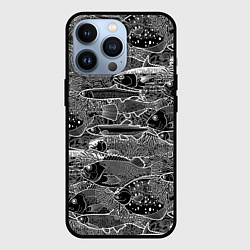 Чехол для iPhone 13 Pro Экзотические рыбы и кораллы, цвет: 3D-черный