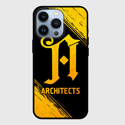 Чехол iPhone 13 Pro Architects - gold gradient / 3D-Черный – фото 1