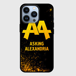 Чехол iPhone 13 Pro Asking Alexandria - gold gradient