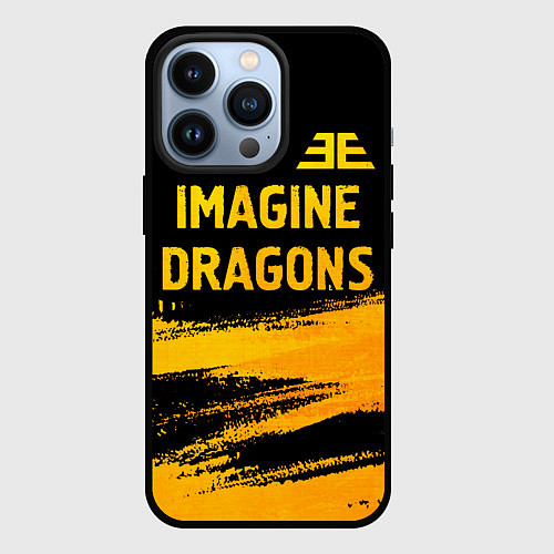 Чехол iPhone 13 Pro Imagine Dragons - gold gradient посередине / 3D-Черный – фото 1