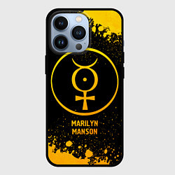 Чехол iPhone 13 Pro Marilyn Manson - gold gradient