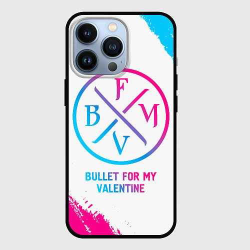 Чехол iPhone 13 Pro Bullet For My Valentine neon gradient style / 3D-Черный – фото 1