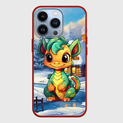 Чехол iPhone 13 Pro Крошечный дракон зимы 2024