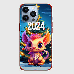 Чехол для iPhone 13 Pro Малыш в обличии дракона для зимы 2024, цвет: 3D-красный