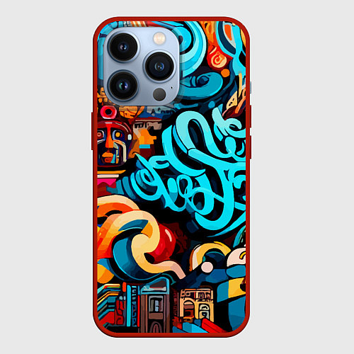 Чехол iPhone 13 Pro Abstract graffiti - ai art / 3D-Красный – фото 1