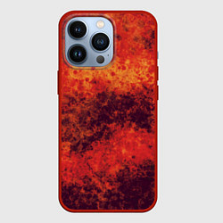 Чехол для iPhone 13 Pro Абстракция - ярость вулкана, цвет: 3D-красный