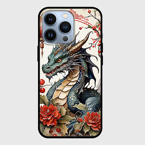 Чехол iPhone 13 Pro Vintage dragon 2024 / 3D-Черный – фото 1