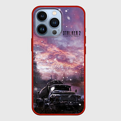 Чехол для iPhone 13 Pro STALKER 2 зима в зоне, цвет: 3D-красный