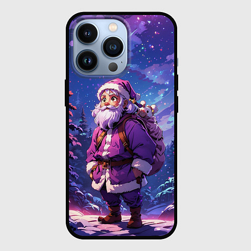 Чехол iPhone 13 Pro Cartoon Santa / 3D-Черный – фото 1