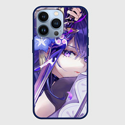 Чехол для iPhone 13 Pro Genshin Impact Райден, цвет: 3D-тёмно-синий