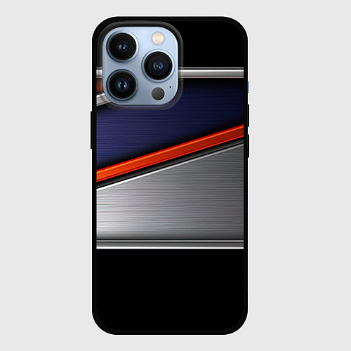 Чехол iPhone 13 Pro Blue black red / 3D-Черный – фото 1