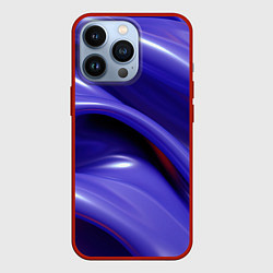 Чехол для iPhone 13 Pro Фиолетовые абстрактные волны, цвет: 3D-красный