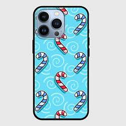 Чехол для iPhone 13 Pro Новогодний леденец трость, цвет: 3D-черный