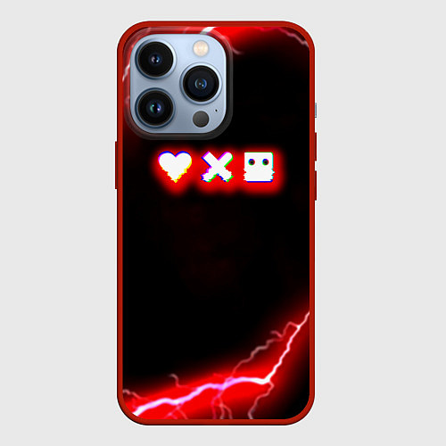 Чехол iPhone 13 Pro Love death robots storm / 3D-Красный – фото 1