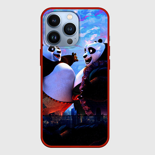 Чехол iPhone 13 Pro Кунг-фу Панда Friend / 3D-Красный – фото 1