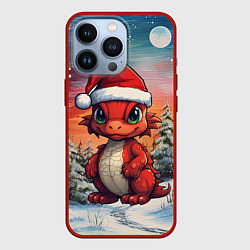 Чехол для iPhone 13 Pro Маленький красный дракон, цвет: 3D-красный
