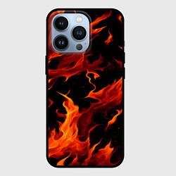 Чехол для iPhone 13 Pro Пламя в темноте, цвет: 3D-черный