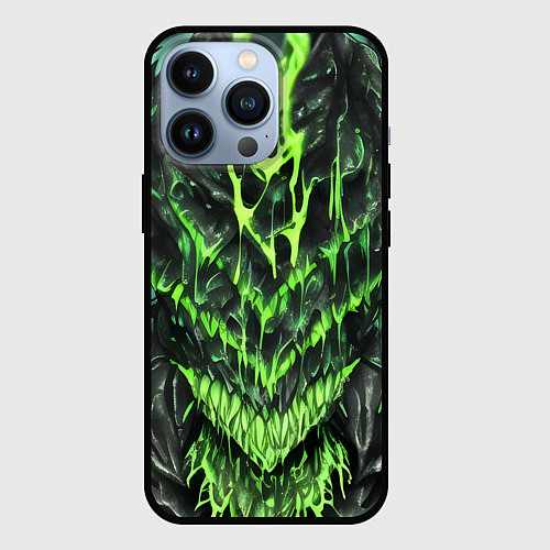 Чехол iPhone 13 Pro Green slime / 3D-Черный – фото 1