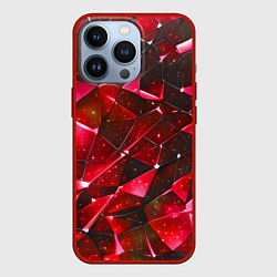 Чехол iPhone 13 Pro Красное разбитое стекло