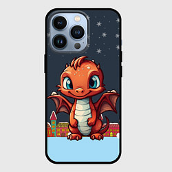 Чехол для iPhone 13 Pro Рыжий новогодний дракон, цвет: 3D-черный