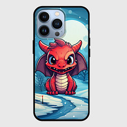 Чехол для iPhone 13 Pro Злой красный дракоша, цвет: 3D-черный
