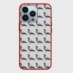 Чехол для iPhone 13 Pro Голуби воркуют, цвет: 3D-красный