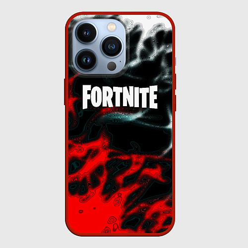 Чехол iPhone 13 Pro Fortnite flame abstract / 3D-Красный – фото 1