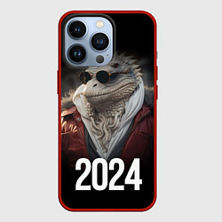 Чехол для iPhone 13 Pro 2024 реалистичный дракон, цвет: 3D-красный