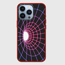 Чехол для iPhone 13 Pro Искаженный неоновый каркас, цвет: 3D-красный