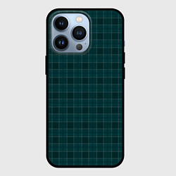 Чехол для iPhone 13 Pro Серьёзный зелёный в клетку, цвет: 3D-черный