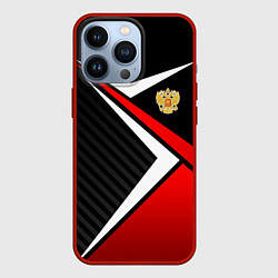 Чехол iPhone 13 Pro Russia - black and red