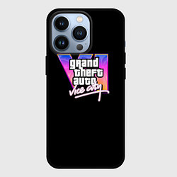 Чехол для iPhone 13 Pro Gta 6 vice city logo, цвет: 3D-черный