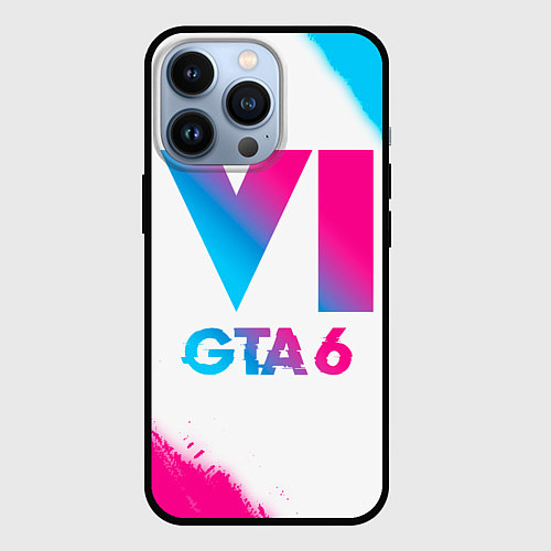 Чехол iPhone 13 Pro GTA 6 neon gradient style / 3D-Черный – фото 1