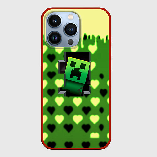 Чехол iPhone 13 Pro Minecraft love toxic / 3D-Красный – фото 1