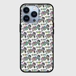 Чехол для iPhone 13 Pro Паттерн детский со Змеем Горынычем, цвет: 3D-черный