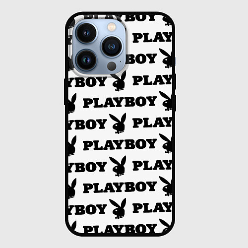 Чехол iPhone 13 Pro Playboy rabbit / 3D-Черный – фото 1