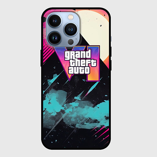 Чехол iPhone 13 Pro GTA 6 logo retro / 3D-Черный – фото 1