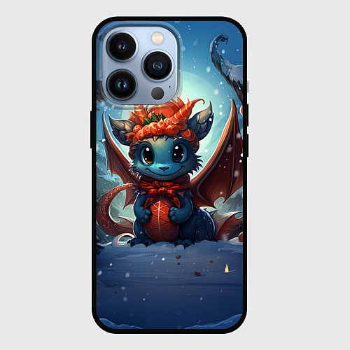 Чехол iPhone 13 Pro Амурный искоркогонь дракон / 3D-Черный – фото 1